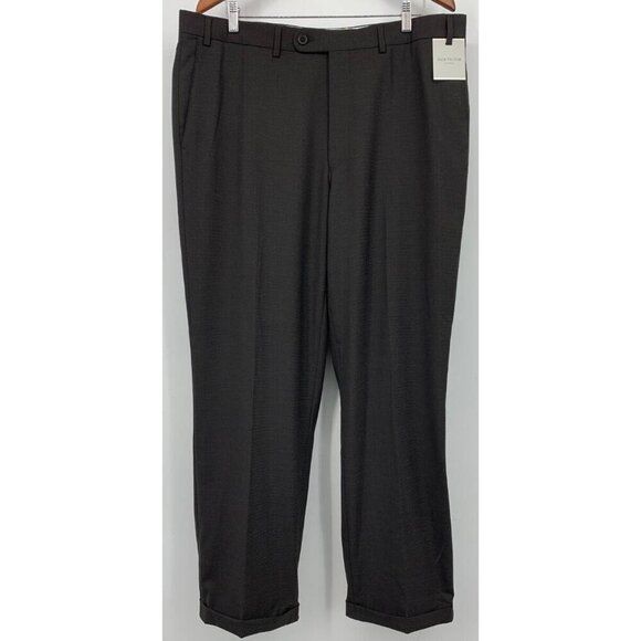 Jack Victor Mens Black Brown Pleat Work Pants Classic Fit 38 XL Extra Large NEW